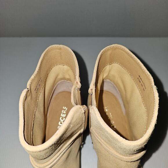 NEW Jack Rogers Timber Ankle Bootie 9.5 Sand Suede Tassel Western Fall Boho - Picture 9 of 13